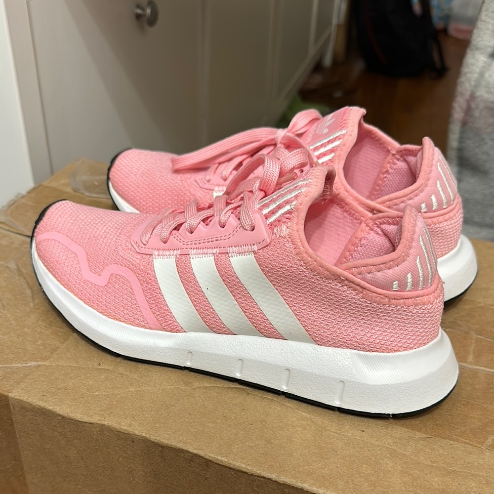 Adidas Pink and White Sneakers